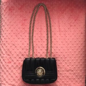 Kate Spade black leather quilted cross body purse